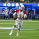 Arizona Cardinals quarterback Kyler Murray #1 during the NFC Wild Card playoff game between the Arizona Cardinals and the Los Angeles Rams on January 17, 2022, at SoFi Stadium in Inglewood, CA.